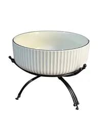 Сервировочное блюдо 1569B из керамики на металлической подставке 20 см