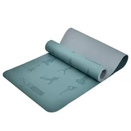 Йогамат для йоги/фітнесу, TPE, 183x57 см, товщина 6 мм, двокольоровий, 57x12.5x12.5 см