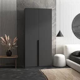 Шафа для одягу Vays M-27 Антрацит, з штангою та полицями, ЛДСП, 100×50×220 см - для спальні, вітальні, передпокою