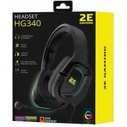 Навушники з мікрофоном 2E HG340 RGB 3.5 mm Black (2E-HG340BK) - мініатюра 2