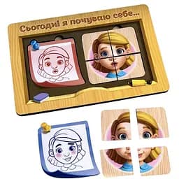 Пазл-сортер Ubumblebees Емоції PSF101, 36 деталей дерев'яний