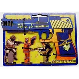 Іграшковий пістолет-гумкостріл з дерева з трьома мішенями. Арт.3321