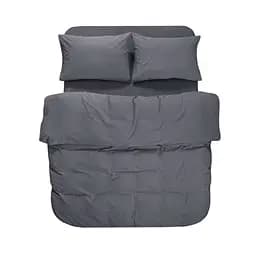 Постельное белье Lotus Home Washed cotton - Kansas антрацит евро