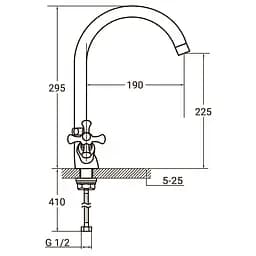 Змішувач для кухні Aquatica PL-4B455C 9777130 - мініатюра 2