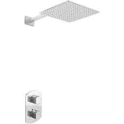 Душова система Kohlman Foxal 20 chrome з термостатом + BOX прихованого монтажу KPL-QW431FQ20, Хром