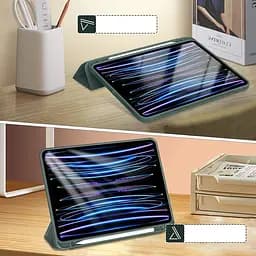 Чохол-книжка BeCover Tri Fold Soft TPU з кріпленням Apple Pencil для Apple iPad Pro 12.9 2020/2021/2022 Dark Green (711116) - мініатюра 7