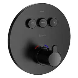Термостат скрытого монтажа на 3 потребителя Imprese Smart click black matt ZMK101901234, Черный матовый
