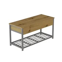 Банкетка с ящиком Ferrum-decor Дрейк 1 550x1000x400 металл Серый ДСП Дуб Артизан 16 мм (FRD-103064)