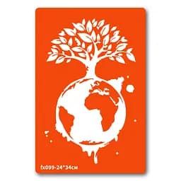 Трафарет для био-тату Живая планета Fresh Tattoo fx099-24*34см, размер 24 х 34см