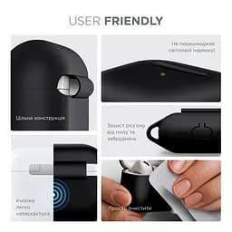 Силіконовий чохол для навушників Apple AirPods Pro 2 2022, Hang Case, чорний, ультратонкий захисний кейс товщиною 2 мм, захист від подряпин, пилу та ударів, компактний, з карабіном для кріплення, ArmorStandart (ARM68601) - мініатюра 5