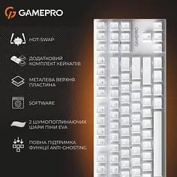 Клавіатура GamePro Genesis Joker 87% Red switches (MK124W) - мініатюра 8