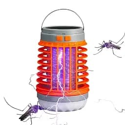 Інсектицидна УФ лампа-пастка від комах на акумуляторі та сонячній батареї W890-1 помаранчева