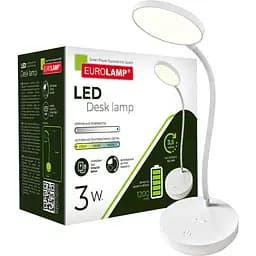 Світильник настільний Eurolamp Led Smart 3W 2700-6000K dimmable USB+Battery white (LED-TLB-3W(white)USB(A))