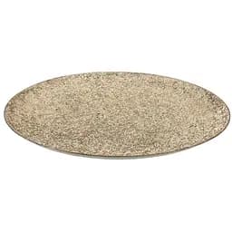 Таця J-Line кругла металева зі скляними крихтами 46 см срібляста (6127)