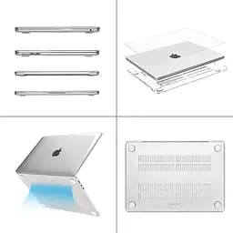 Пластикова накладка (верх та низ) HardShell Case для Apple MacBook Air 15.3` M2 A2941 2023 Crystal Grey [98197] - мініатюра 4
