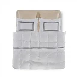 Комплект постільної білизни Penelope Mia antrasit King Size, сатин, двоспальний (200х180+35см), білий з бежевим (svt-2000022294195)