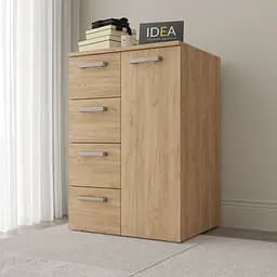 Комод на 4 шухляди з дверима Idea ТКБ-363 Дуб крафт