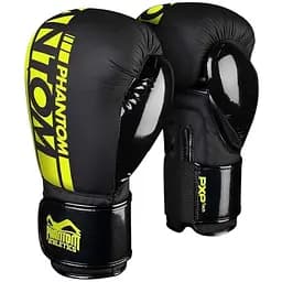 Рукавиці боксерські Phantom Athletic Apex Elastic Black/Neon Yellow - 12 унцій