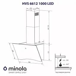 Витяжка декоративна похила Minola HVS 6612 WH 1000 LED - мініатюра 9