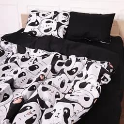Підковдра MirSon Бязь 17-4850 Panda 110 x 140 см чорно-біла (2200009584695) - мініатюра 2