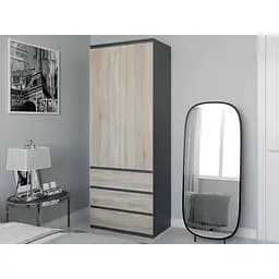 Шкаф со штангой для одежды Moreli T-211 2117x800x500 мм Антрацитовый/Дуб сонома (mo-t211-antracit-sonoma)