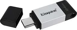 USB Flash Kingston USB 3.2 DT80 USB-C 64GB Silver Black - мініатюра 3
