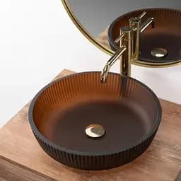 Умивальник Rea Jodi 40x40 brown (REA-U0273), Матова - мініатюра 2