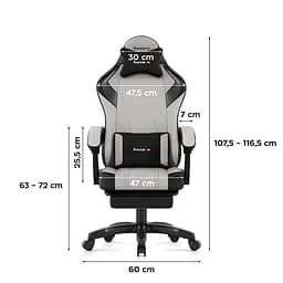Комп'ютерне крісло Huzaro Force 3.7 Grey тканина - мініатюра 8