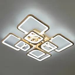 Стельова LED-люстра Diasha 8060/4+4G 135W, Ø60x14 см, 3 кольори світла, диммер, пульт