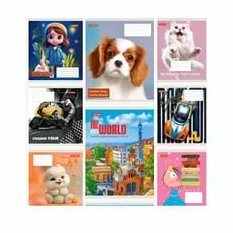 Зошит Тетрада на 12 аркушів у клітинку з глітерним покриттям мікс-1-2 25 шт.