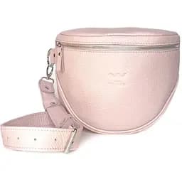 Шкіряна сумка поясна-кроссбоді Vacation пудровая флотар