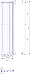 Водяна рушникосушка Mario Inox Туб 1500x352/320 1.7.046429.P, Хром, нижнее - мініатюра 3