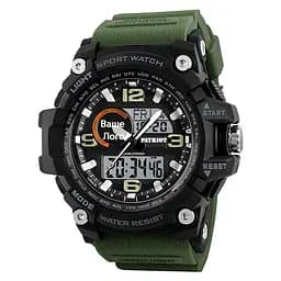 Чоловічий наручний годинник 012AG Ваше лого Чорні з зеленим + Коробка Patriot acs0031017 - мініатюра 2