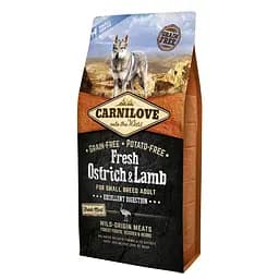 Сухий корм для дорослих собак малих порід Carnilove Fresh Ostrich & Lamb for Small Breed Dogs з м'ясом страуса і ягняти 6 кг