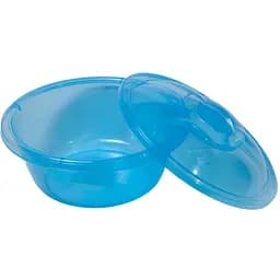 Миска Stars Plast круглая прозрачная с крышкой 2.7 л голубая (94018/блак)