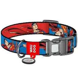 Нашийник для собак Waudog Nylon з QR паспортом Сила Супермена р.M 20 мм 28-40 см (281-1079)