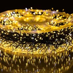 Новорічна гірлянда кімнатна роса 100 м 3000 LED Хвойна лапа зелений провід Жовтий Garlando D3000L100MGY - мініатюра 2