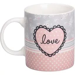 Чашка керамічна Liling Rongxiang Ceramic Love 400 мл рожева RX-N240143PK