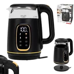 Електрочайник Adler AD 1305 black gold 1850-2200Вт/1.7л/скло/встановлення температури/(AD1305BG) - мініатюра 5