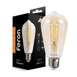 Светодиодная лампа Feron Filament LB-764 4 Вт E27 2700K EDISON ST64 золото