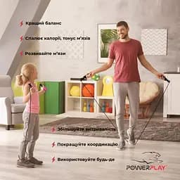 Скакалка швидкісна з обтяжувачем PowerPlay 3 м fit0011378 - мініатюра 3
