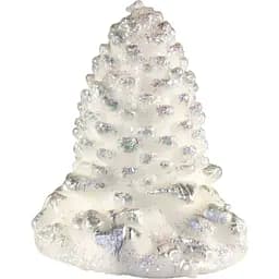 Декоративная новогодняя свеча Devilon Елка 7.3х7.3х8 см белая (790920)