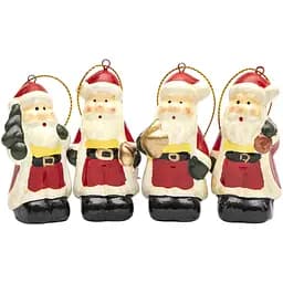 Набір ялинкових іграшок Дід Мороз Xiamen Best Arts 4 шт 6 см різнокольоровий кераміка (013104)