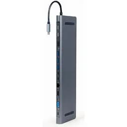 USB-Хаб Cablexpert USB-C 9-in-1 (Hub/HDMI/VGA/PD/card-reader/lan/audio) (A-CM-COMBO9-01) - мініатюра 2