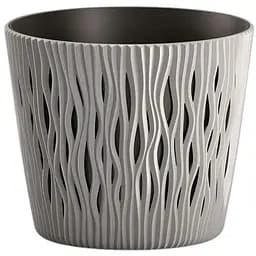 Горшок с кашпо для растений 2в1 Prosperplast Sandy Round 3 л серый