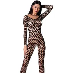 Бодистокинг с крупной сеткой Passion BS077 black One size