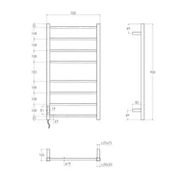 Електрична рушникосушка Volle Cuadro 500x900 de la noche 9234.000004 - мініатюра 3