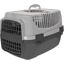 Переноска для котів і собак Irak Plastik PT-105 чорно-сіра