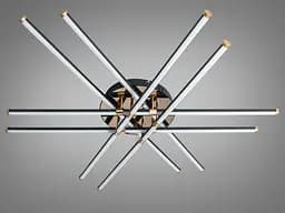 Стильна стельова LED-люстра для залу Diasha SX8258/6BK, чорно-золота, 107 см, 140 W - мініатюра 4