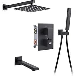 Душова система прихованого монтажу з термостатом із виливом Nett TSB-521, Чорний